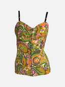 Dolce & Gabbana S/S 2004 Abstract Floral Hook-Front Corset Top front