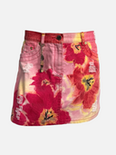 Roberto Cavalli S/S 2004 Floral Denim Mini Skirt front