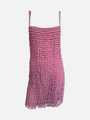 Givenchy 2021 Pink 4G Guipure Wool-Blend Mini Dress front