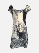 Just Cavalli Y2K Black & White Graffiti Print Dress front