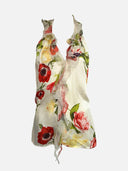 Roberto Cavalli Floral Print Silk Ruffle Halter Blouse front