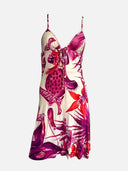 Vintage 1990s Versus by Versace Tropical Botanical Stretch Dress front