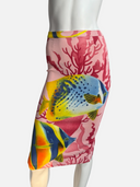 Dolce & Gabbana D&G Coral Fish Print Midi Skirt on mannequin