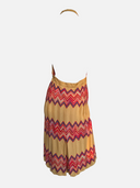 Vintage Missoni Bronze Zigzag Knit Halter Wrap Dress back