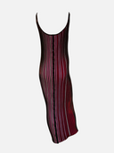 Paco Rabanne Pink Gradient Striped Button-Back Knit Midi Dress back