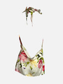 Roberto Cavalli Floral Print Silk Ruffle Halter Blouse back