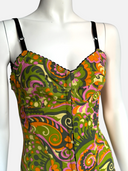 Dolce & Gabbana S/S 2004 Abstract Floral Hook-Front Corset Top front detail