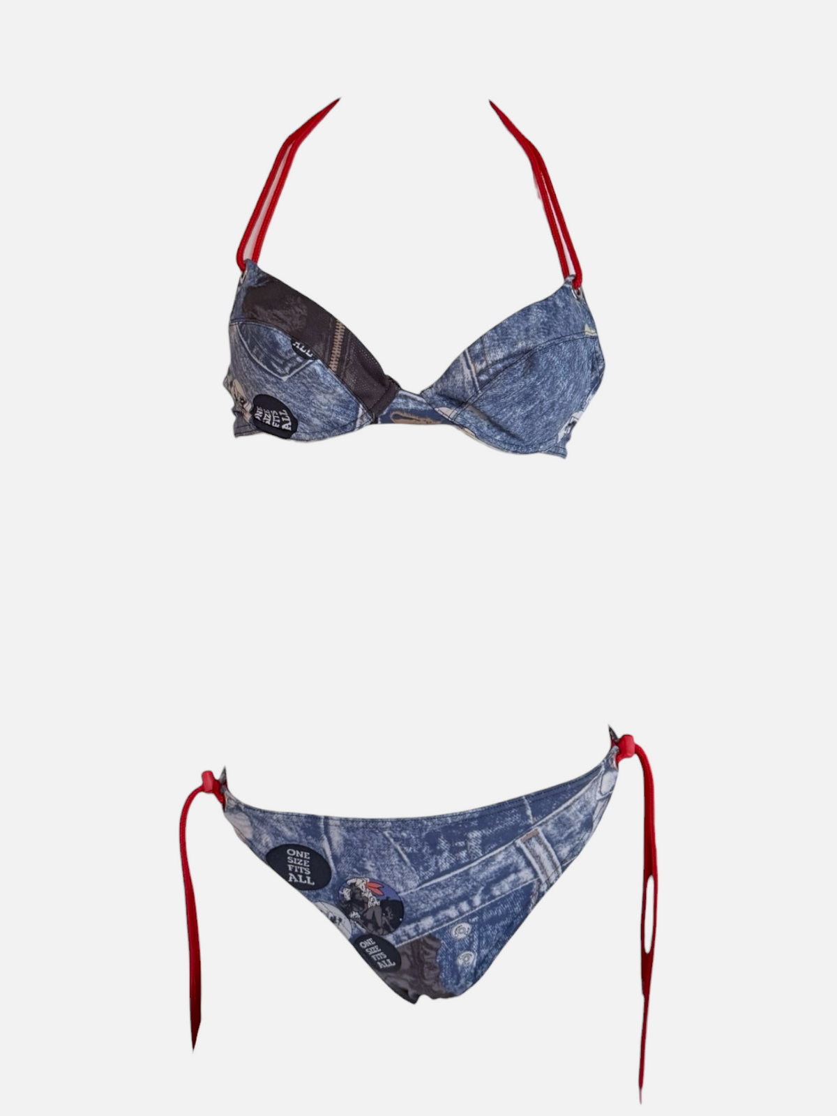 Christian Dior Miss Diorella Speedway Denim Print Bikini Set by John Galliano