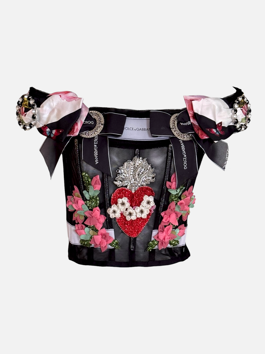Dolce & Gabbana SS2017 Runway Sacred Heart Embellished Bustier Top
