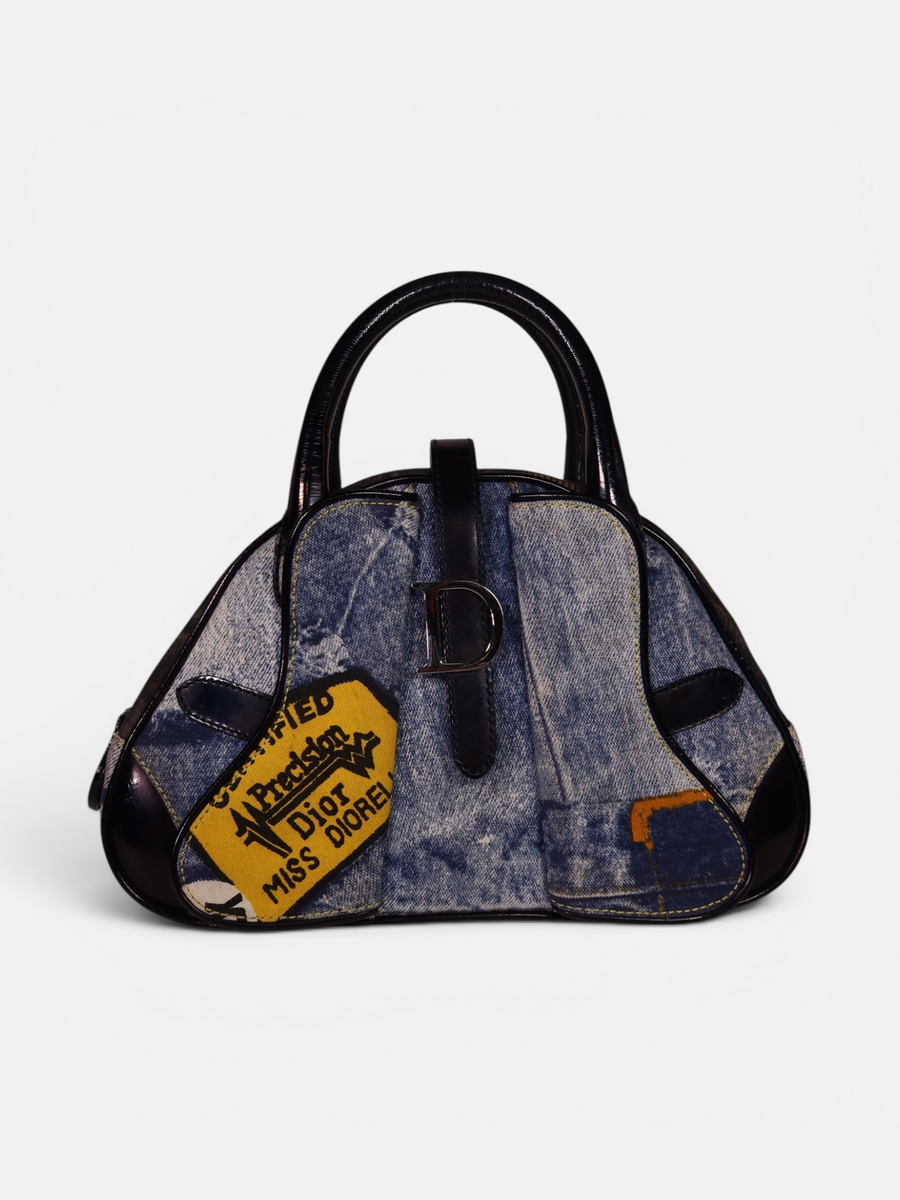 Christian Dior Miss Diorella Speedway Double Saddle Bowler Mini by John Galliano