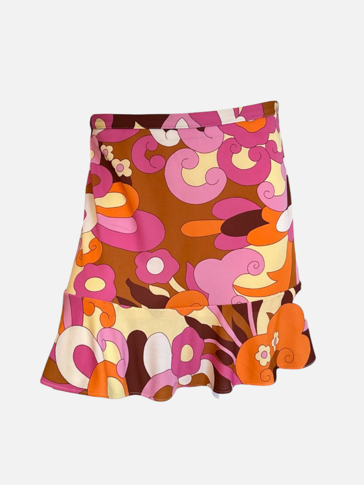 Dolce & Gabbana Psychedelic Print Ruffle Mini Skirt