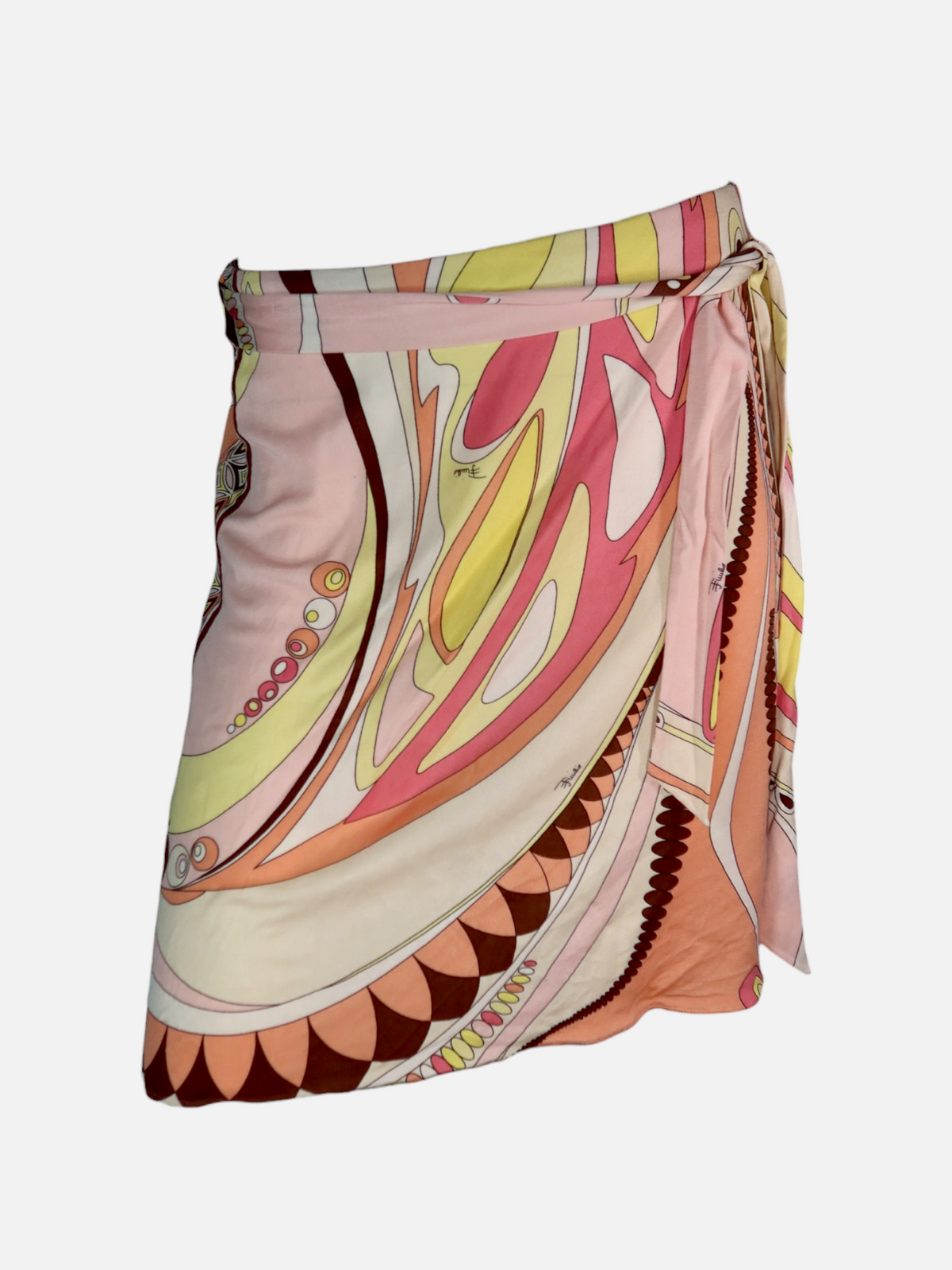 Emilio Pucci Psychedelic Swirl Print Silk Jersey Mini Skirt