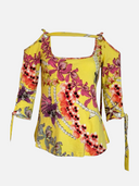 Just Cavalli Orchid Pearl Print Tie-Sleeve Top