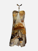 Roberto Cavalli Jungle Print Silk Halterneck Mini Dress