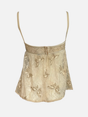 Dolce & Gabbana Cream & Gold Metallic Butterfly Lace Bustier Camisole