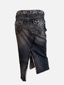Miss Me Embellished Studded Denim Midi Skirt