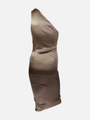 Roberto Cavalli One-Shoulder Crystal-Embellished Silk Dress