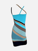 Versace SS2011 Asymmetric Geometric Stripe Mini Dress