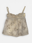 Dolce & Gabbana Cream & Gold Metallic Butterfly Lace Bustier Camisole