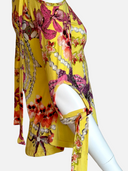 Just Cavalli Orchid Pearl Print Tie-Sleeve Top