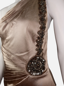 Roberto Cavalli One-Shoulder Crystal-Embellished Silk Dress