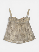 Dolce & Gabbana Cream & Gold Metallic Butterfly Lace Bustier Camisole
