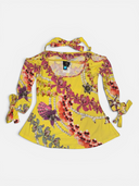 Just Cavalli Orchid Pearl Print Tie-Sleeve Top