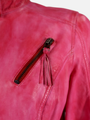 Vintage Fuchsia Leather Moto Jacket
