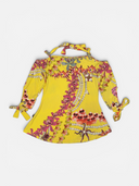 Just Cavalli Orchid Pearl Print Tie-Sleeve Top