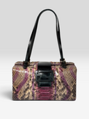 Fendi Vintage Purple Multicolour Python FF Box Shoulder Bag — Front