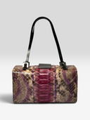 Fendi Vintage Purple Multicolour Python FF Box Shoulder Bag — Back