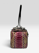 Fendi Vintage Purple Multicolour Python FF Box Shoulder Bag — Side Profile 1