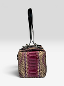 Fendi Vintage Purple Multicolour Python FF Box Shoulder Bag — Side Profile 2