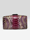 Fendi Vintage Purple Multicolour Python FF Box Shoulder Bag — Bottom