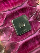 Fendi Vintage Purple Multicolour Python FF Box Shoulder Bag — Magnetic Snap Detail