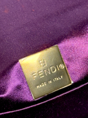 Fendi Vintage Purple Multicolour Python FF Box Shoulder Bag — Interior Brand Plaque