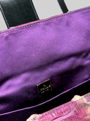 Fendi Vintage Purple Multicolour Python FF Box Shoulder Bag — Interior Serial Plaque