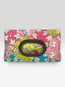 Emilio Pucci Vintage Multicolour Signature Print Canvas Clutch Bag — Front