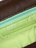 Emilio Pucci Vintage Multicolour Signature Print Canvas Clutch Bag — Interior Metal Logo Plaque Detail