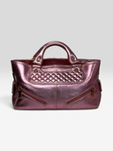 Celine Vintage Metallic Pink Quilted Biker Boogie Bag — Front