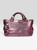 Celine Vintage Metallic Pink Quilted Biker Boogie Bag — Back