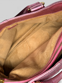 Celine Vintage Metallic Pink Quilted Biker Boogie Bag — Interior