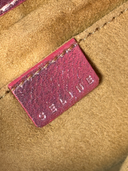 Celine Vintage Metallic Pink Quilted Biker Boogie Bag — Interior Brand Tag