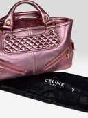 Celine Vintage Metallic Pink Quilted Biker Boogie Bag — Dust Bag