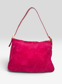 Fendi Vintage Hot Pink Suede Baguette Bag with Glitter FF Buckle - Back