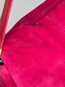 Fendi Vintage Hot Pink Suede Baguette Bag with Glitter FF Buckle - Suede Condition Detail 1