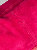 Fendi Vintage Hot Pink Suede Baguette Bag with Glitter FF Buckle - Suede Seam Detail