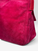 Fendi Vintage Hot Pink Suede Baguette Bag with Glitter FF Buckle - Side & Base Condition Detail
