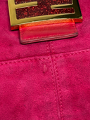 Fendi Vintage Hot Pink Suede Baguette Bag with Glitter FF Buckle - FF Buckle & Suede Condition Detail 1