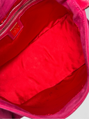 Fendi Vintage Hot Pink Suede Baguette Bag with Glitter FF Buckle - Interior